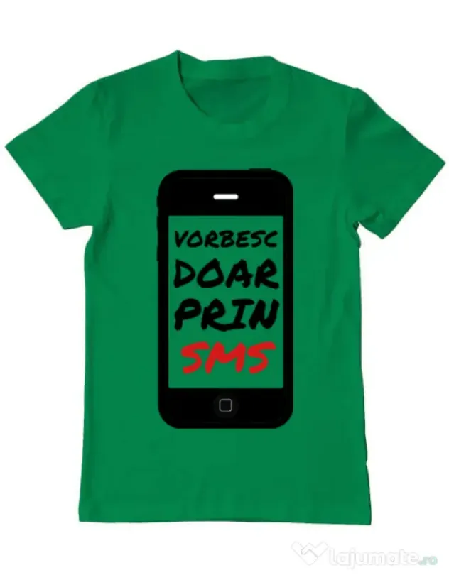 Tricou ADLER barbat Vorbesc doar prin sms Verde mediu