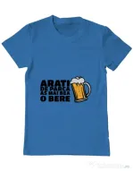 Tricou ADLER barbat As mai bea o bere Albastru azuriu
