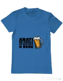 Tricou ADLER barbat As mai bea o bere Albastru azuriu