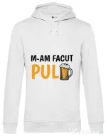 Hoodie barbat cu gluga M-am facut pulbere Alb