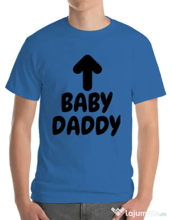 Tricou ADLER barbat Baby daddy Albastru azuriu