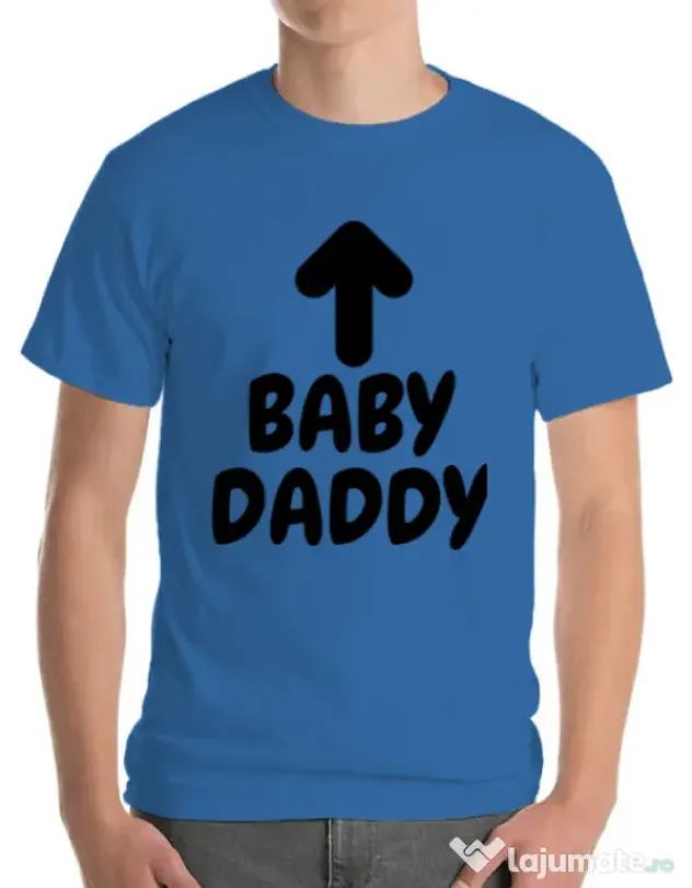 Tricou ADLER barbat Baby daddy Albastru azuriu