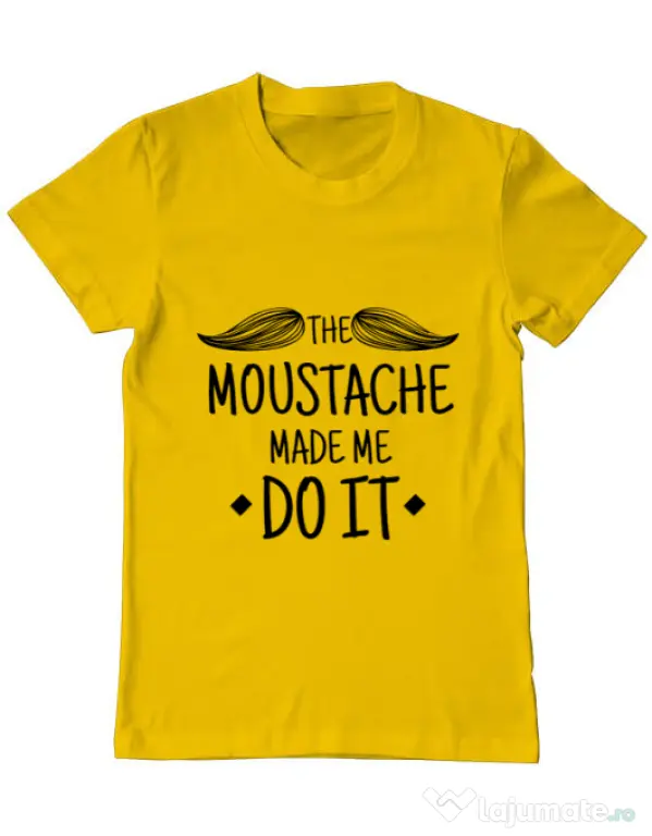 Tricou ADLER barbat The moustache Galben