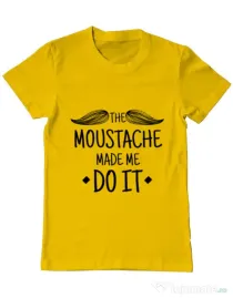 Tricou ADLER barbat The moustache Galben