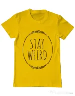 Tricou ADLER barbat Stay weird Galben