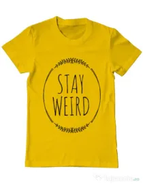 Tricou ADLER barbat Stay weird Galben