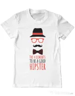 Tricou ADLER barbat Good hipster Alb