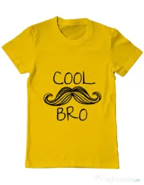 Tricou ADLER barbat Cool moustache bro Galben