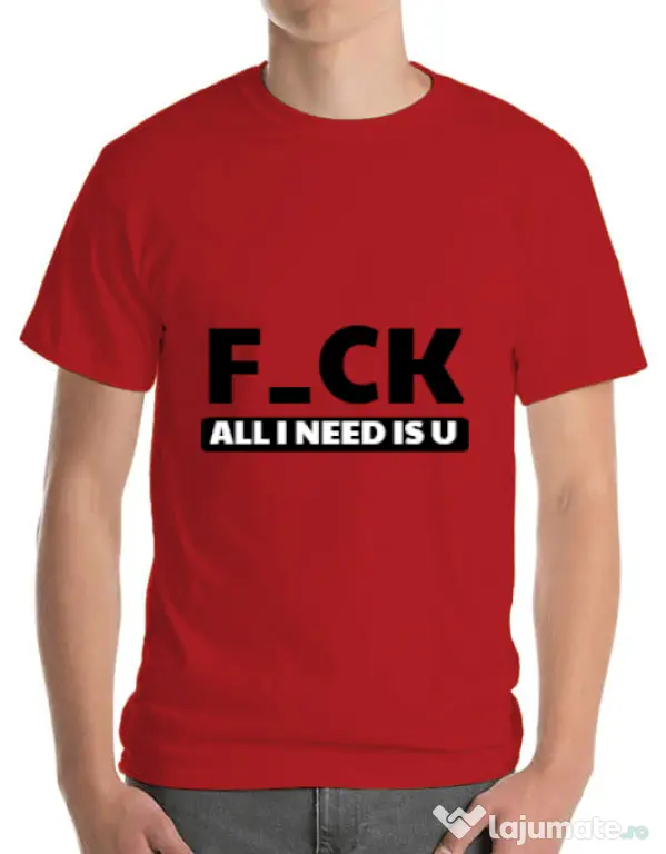 Tricou ADLER barbat All i need is U Rosu