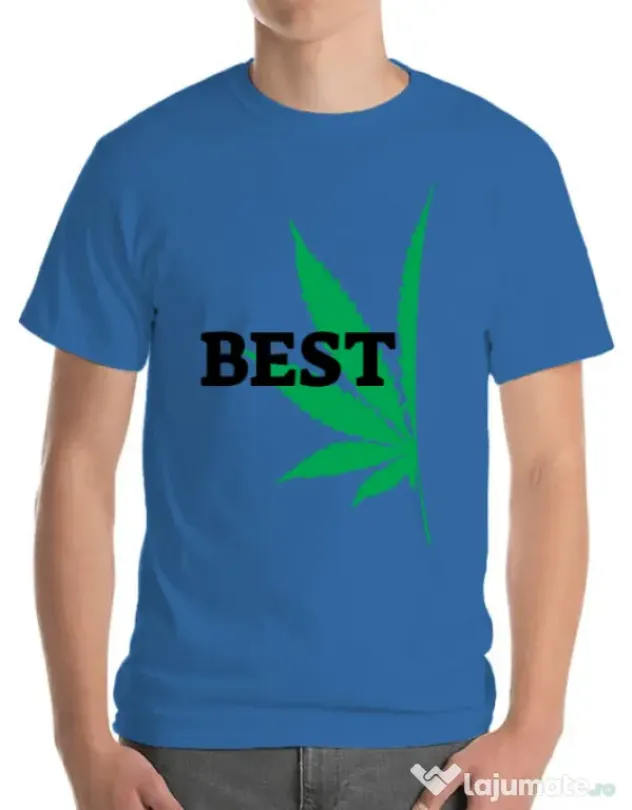 Tricou ADLER barbat Best buds 1 Albastru azuriu