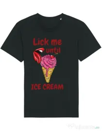 Tricou STANLEY STELLA barbat Lick me until ice cream Negru