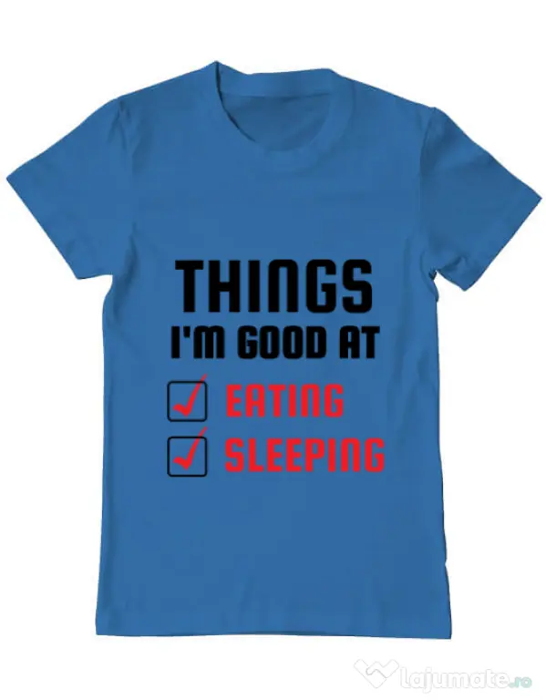 Tricou ADLER barbat Things I am good at Albastru azuriu