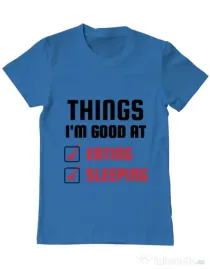 Tricou ADLER barbat Things I am good at Albastru azuriu