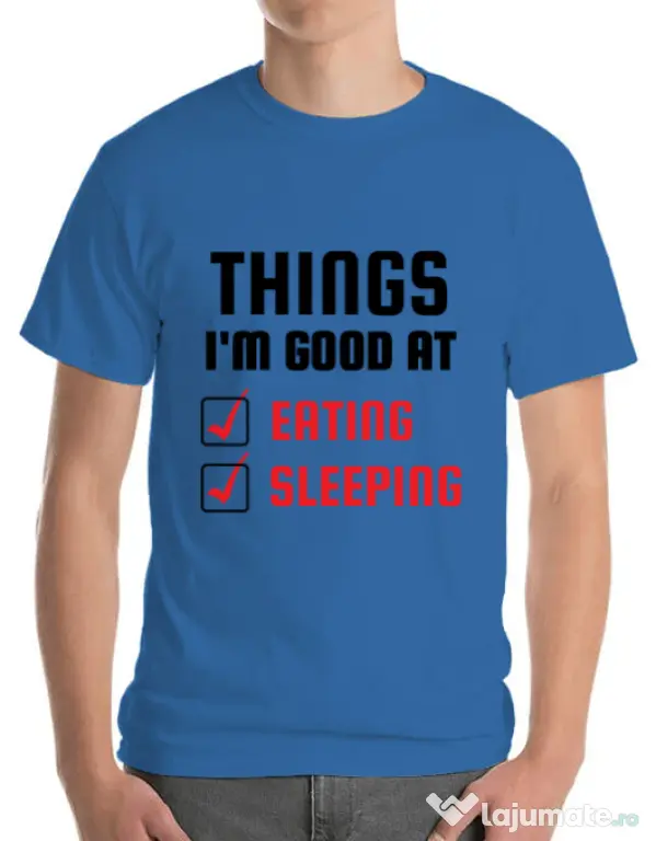 Tricou ADLER barbat Things I am good at Albastru azuriu