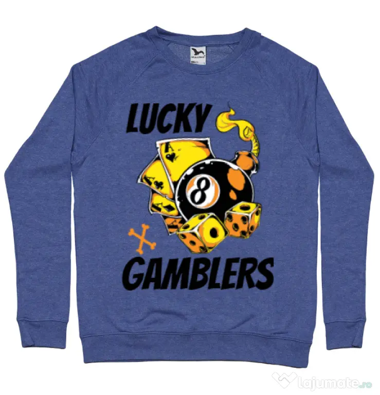 Bluza ADLER barbat Lucky gamblers Albastru melanj