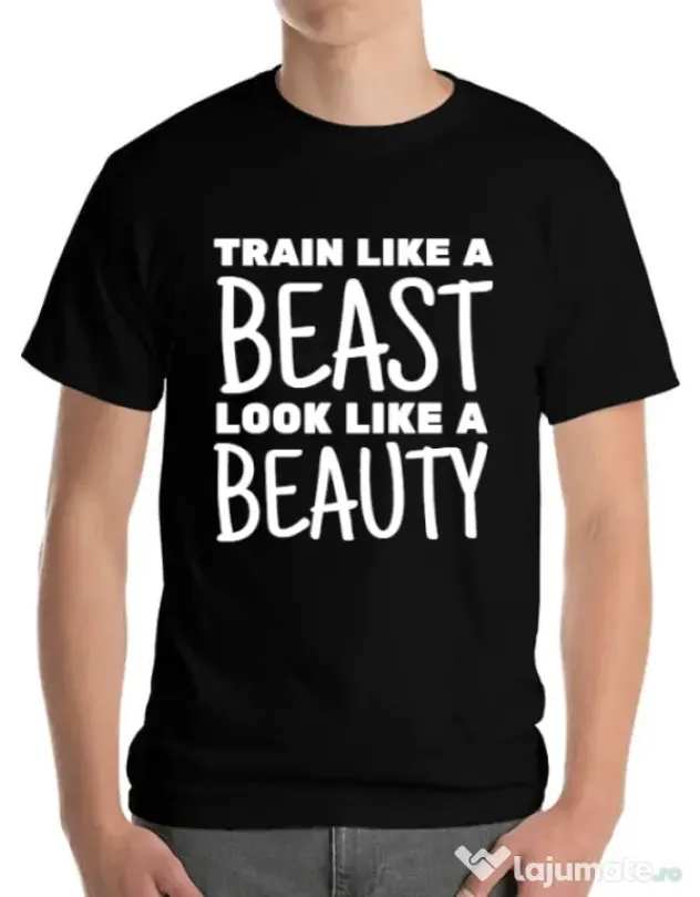 Tricou ADLER barbat Train like a beast Negru