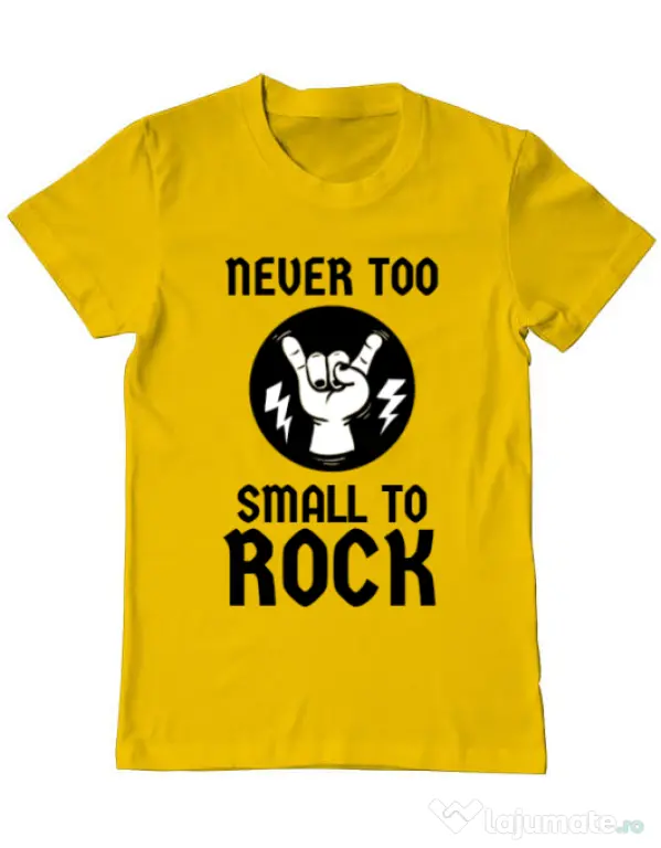 Tricou ADLER barbat Never too small to rock Galben
