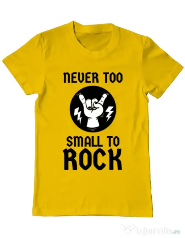 Tricou ADLER barbat Never too small to rock Galben