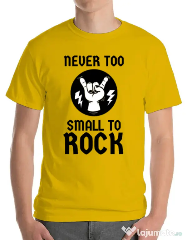 Tricou ADLER barbat Never too small to rock Galben