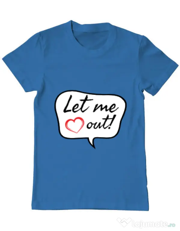 Tricou ADLER barbat Let me out Albastru azuriu