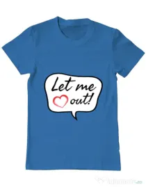 Tricou ADLER barbat Let me out Albastru azuriu
