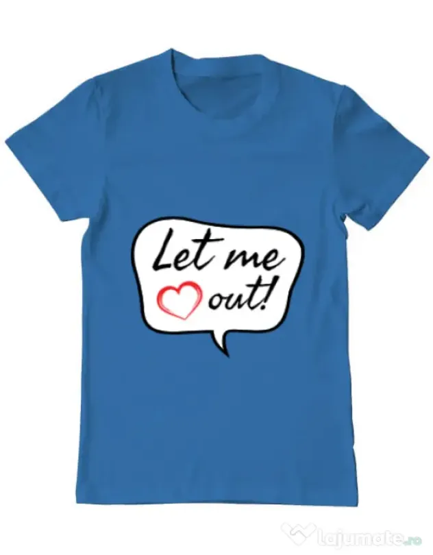 Tricou ADLER barbat Let me out Albastru azuriu