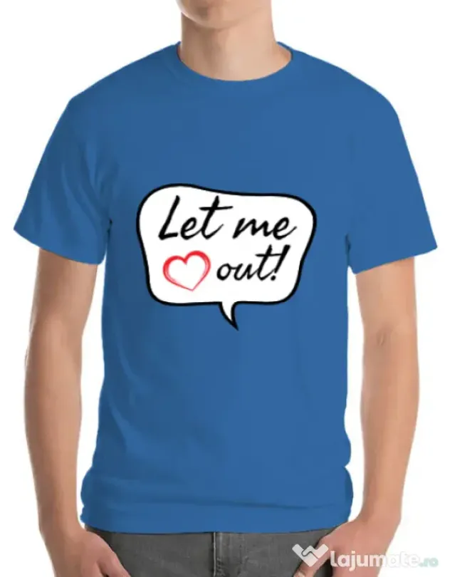 Tricou ADLER barbat Let me out Albastru azuriu