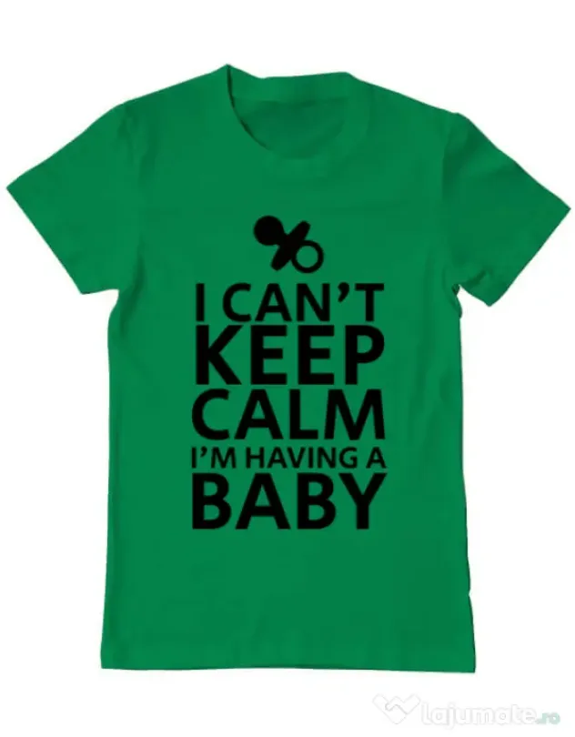Tricou ADLER barbat I am having a baby Verde mediu