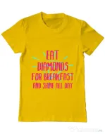Tricou ADLER barbat Eat diamonds Galben