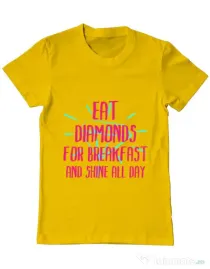 Tricou ADLER barbat Eat diamonds Galben