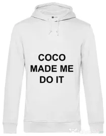 Hoodie barbat cu gluga Coco made me do it Alb