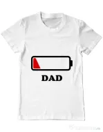 Tricou ADLER barbat Dad battery Alb