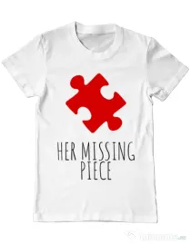 Tricou ADLER barbat Her missing piece Alb