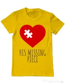 Tricou ADLER barbat His missing piece Galben