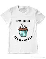 Tricou ADLER barbat Her studmuffin Alb