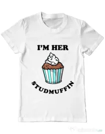 Tricou ADLER barbat Her studmuffin Alb