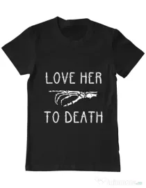 Tricou ADLER barbat Love her to death Negru