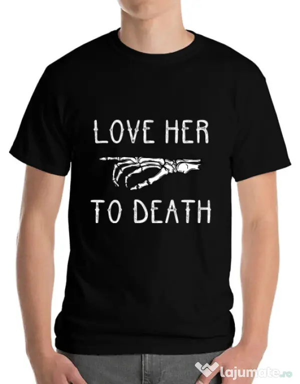 Tricou ADLER barbat Love her to death Negru