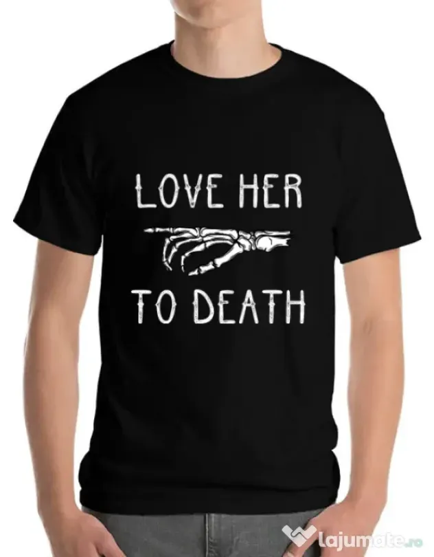 Tricou ADLER barbat Love her to death Negru