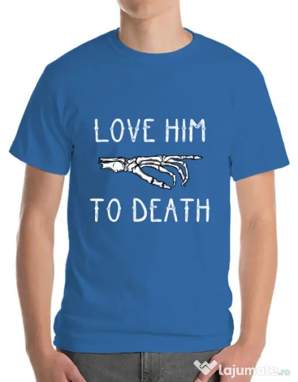 Tricou ADLER barbat Love him to death Albastru azuriu