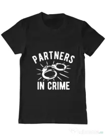 Tricou ADLER barbat Partners in crime 2 Negru