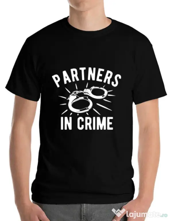 Tricou ADLER barbat Partners in crime 2 Negru