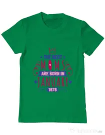 Tricou ADLER barbat The best moms January Verde mediu