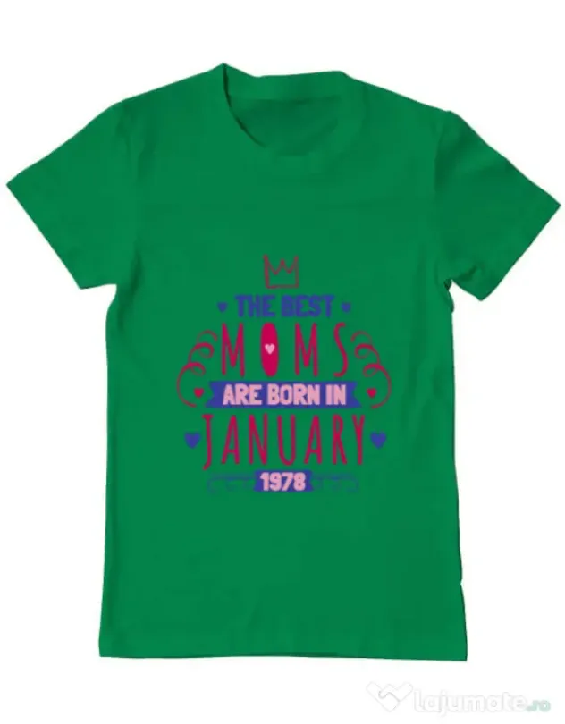 Tricou ADLER barbat The best moms January Verde mediu
