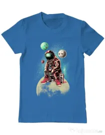 Tricou ADLER barbat Astronaut - DJ Albastru azuriu