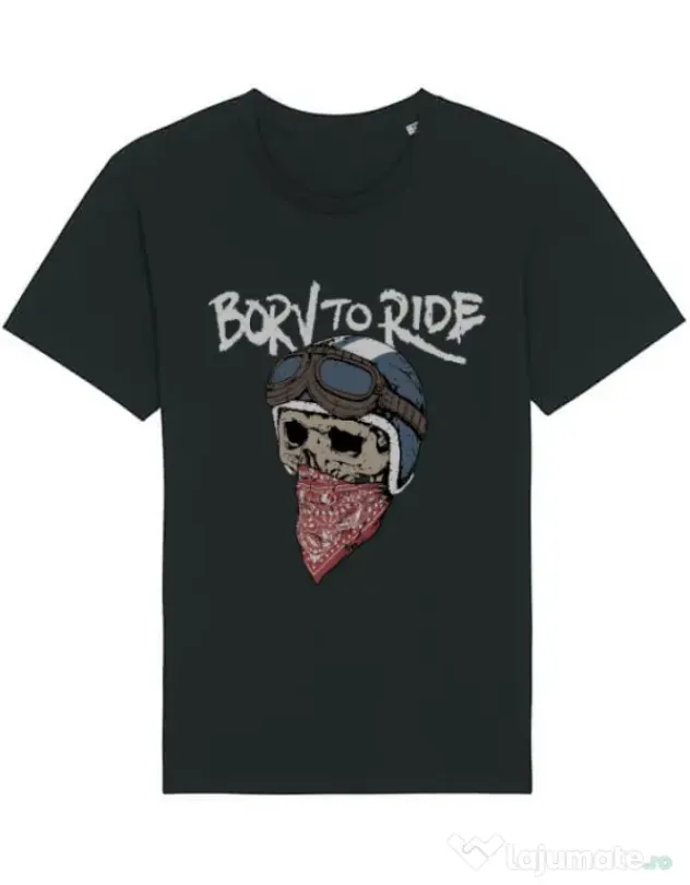 Tricou STANLEY STELLA barbat Born to ride Negru