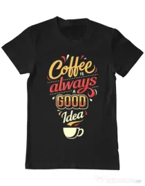 Tricou ADLER barbat Coffee is always a good idea Negru