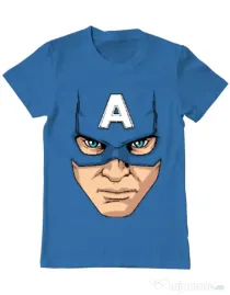 Tricou ADLER barbat Captain America Mask Albastru azuriu