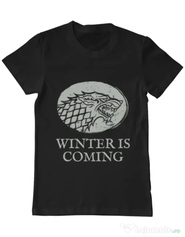 Tricou ADLER barbat Winter is coming Stark Negru