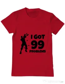 Tricou ADLER barbat I got 99 problems Fortnite Rosu